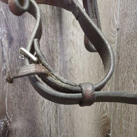 Rsd Bridle, tag *gc/fair, clean & mnr dirty, v.dry, v.stiff, broken keepers, xholes, creases
