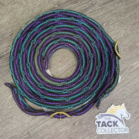 Thick Double Nylon Split Reins, 2x Brass Conway Buckles *vgc, mnr dirt & rubs
