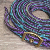 Thick Double Nylon Split Reins, 2x Brass Conway Buckles *vgc, mnr dirt & rubs

