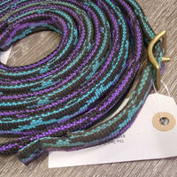 Thick Double Nylon Split Reins, 2x Brass Conway Buckles *vgc, mnr dirt & rubs
