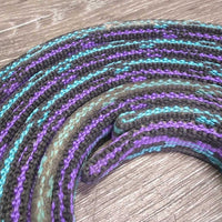 Thick Double Nylon Split Reins, 2x Brass Conway Buckles *vgc, mnr dirt & rubs
