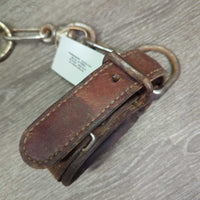 Hvy Leather Hobbles, chains *gc/fair, older, rusty, scrapes, curled edges, v.loose/v.pokey out rivet
