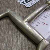 Thin D Ring Snaffle Bit *gc, clean, older, scratches, stains, chews, rough, loose joints
