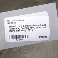 Hvy Cordura Fleece Lined Halter Bag *xc/like new, older, mnr stains
