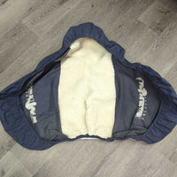 Fleece Lined Nylon Jumper Saddle Cover *vgc/gc, older?, dirt, clumpy, stains, mnr hair, threads
