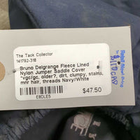 Fleece Lined Nylon Jumper Saddle Cover *vgc/gc, older?, dirt, clumpy, stains, mnr hair, threads
