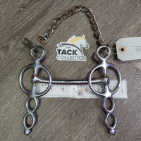 Plated 2 Ring Liver Pool Driving Bit, Hvy Chain *gc, clean, residue, bent, rust
