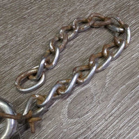 Plated 2 Ring Liver Pool Driving Bit, Hvy Chain *gc, clean, residue, bent, rust
