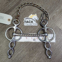 Plated 2 Ring Liver Pool Driving Bit, Hvy Chain *gc, clean, residue, bent, rust
