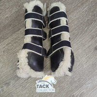 Open Front & Hind Boots, Fleece, metal tabs *gc/fair, clean, peeled, stiff, bent, rubs, scrapes
