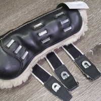 Open Front & Hind Boots, Fleece, metal tabs *gc/fair, clean, peeled, stiff, bent, rubs, scrapes
