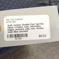 Quilt Jumper Saddle Pad *gc/fair, clean, v.faded, rubs, thin/holey edges, puckers, pills, hair, thread, stain
