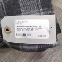 Thin Wool Quarter Sheet, tail *vgc/gc, mnr hair, dirt, threads, faded
