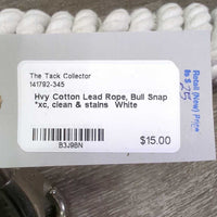 Hvy Cotton Lead Rope, Bull Snap *xc, clean & stains
