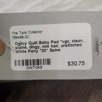 Quilt Baby Pad *vgc, clean, stains, dingy, mnr hair, unstitched
