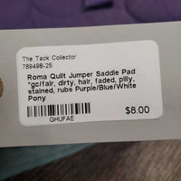 Quilt Jumper Saddle Pad *gc/fair, dirty, hair, faded, pilly, stained, rubs
