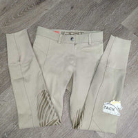 Euro Seat Breeches *gc, seam puckers, seat: discolored, rubs & pilly, undone stitching

