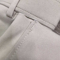 Euro Seat Breeches *gc, seam puckers, seat: discolored, rubs & pilly, undone stitching
