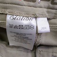 Euro Seat Breeches *gc, seam puckers, seat: discolored, rubs & pilly, undone stitching

