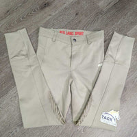 Euro Seat Breeches, grippy knees *gc, undone stitching, mnr discolored seat & legs, marks & edge rubs/pills
