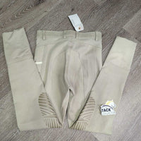 Euro Seat Breeches, grippy knees *gc, undone stitching, mnr discolored seat & legs, marks & edge rubs/pills
