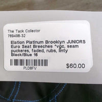 JUNIORS Euro Seat Breeches *vgc, seam puckeres, faded, rubs, linty
