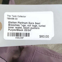 Euro Seat Breeches *vgc, cut tags, curled inner waist, seam puckers
