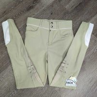 Euro Seat Breeches *gc, stains, seam puckers, seat: pulled seam & discolored
