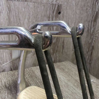 Pr Safety Stirrups, Grips, elastic, leather keepers *gc, dirty, mnr cracking elastics, mnr scratches, scuffs & stains
