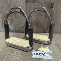 Flexi Stirrup Irons, grips *gc, v.dirty, film, scratches, stains, lifting grips

