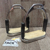 Flexi Stirrup Irons, grips *gc, v.dirty, film, scratches, stains, lifting grips
