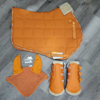 3- Limited Ed. Jumper Saddle Pad, Boots, Bonnet *xc/vgc, clean, stains, rubs
