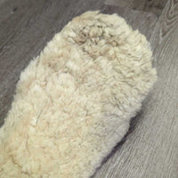 Anatomical Cotton Quilt & Sheepskin Short - Dressage Girth, D Ring *gc/vgc, clean, stains, clumpy, residue, thin edges, older, faded, v.stiff edges
