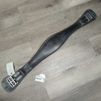 Padded Leather Short - Dressage Girth, 2x Els *vgc/gc, clean, creases, hollows, film, rubs, faded, older, discolored?stains

