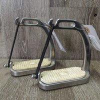 Pr Safety Stirrups, Grips, elastics *gc, dirty, mnr cracking elastics, mnr scratches, scuffs & stains
