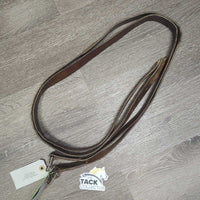 VINTAGE Stirrup Leathers, roller buckles *gc/fair, dry, stiff, xholes, chewed, V.UNEVEN, mnr UNSTITCHED, sharp roller buckles, loose pins
