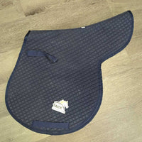 Thin Quilt Fitted Jumper Saddle Pad, tabs *gc, clean, faded, rubs, pills, discolored, mnr hair & stains, threads
