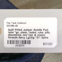 Thin Quilt Fitted Jumper Saddle Pad, tabs *gc, clean, faded, rubs, pills, discolored, mnr hair & stains, threads
