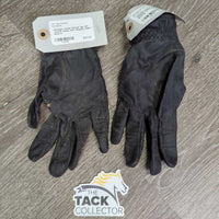 Leather Gloves *gc, dirt, residue, faded, stiff, threads, older?
