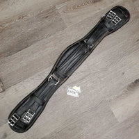 Self Adjusting Padded Leather Short Girth, 0 elastics *gc, film, dirt jockies, hairy seams, older, creased, rubbed
