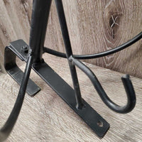 Wall & Stall Mount Metal Saddle Rack, bracket *gc, dirty, scratches, scrapes, mnr rus
