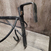 Wall & Stall Mount Metal Saddle Rack, bracket *gc, dirty, scratches, scrapes, mnr rus
