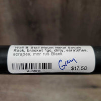 Wall & Stall Mount Metal Saddle Rack, bracket *gc, dirty, scratches, scrapes, mnr rus

