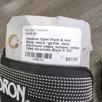 Open Front & Hind Boots, velcro *gc/fair, clean, pilly/frayed edges, scrapes, residue, faded, scratches
