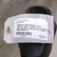 Hind Boots, velcro *gc/fair, clean, residue, curled lining, rubs, scrapes, pilly/frayed edges, faded
