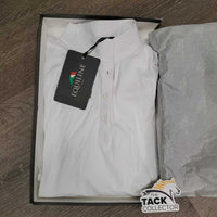 LS Show Shirt, tags, 1/4 button up, collar snaps, Box *new
