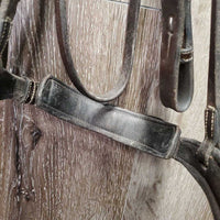 "Week Monday" FS Rsd Padded Monocrown Bridle, Rubber Reins *gc, NO Flash, dirty, Missing Logo, loose keepers, scrapes, bent, dent, stains, rubs
