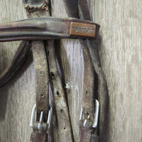 Rsd/Padded Monocrown Bridle *fair, NO Cheeks, older, MOLDY, dirty, v.tight keepers, rubs, faded
