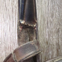 Rsd/Padded Monocrown Bridle *fair, NO Cheeks, older, MOLDY, dirty, v.tight keepers, rubs, faded
