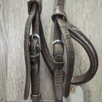 Rsd/Padded Monocrown Bridle *fair, NO Cheeks, older, MOLDY, dirty, v.tight keepers, rubs, faded
